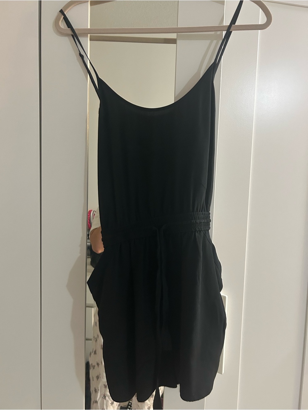 Wilfred Black 100% Silk Spaghetti Strap Romper - Picture 1 of 4